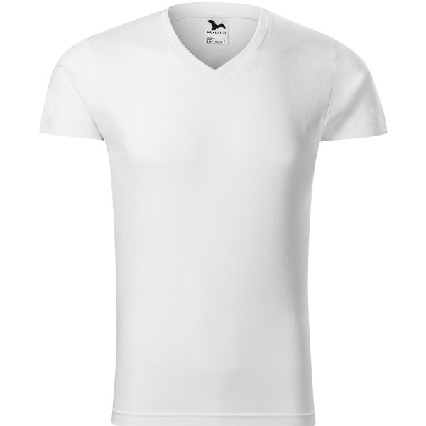 Tricou pentru bărbaţi - Slim Fit V-neck 146 - alb - MALFINI®