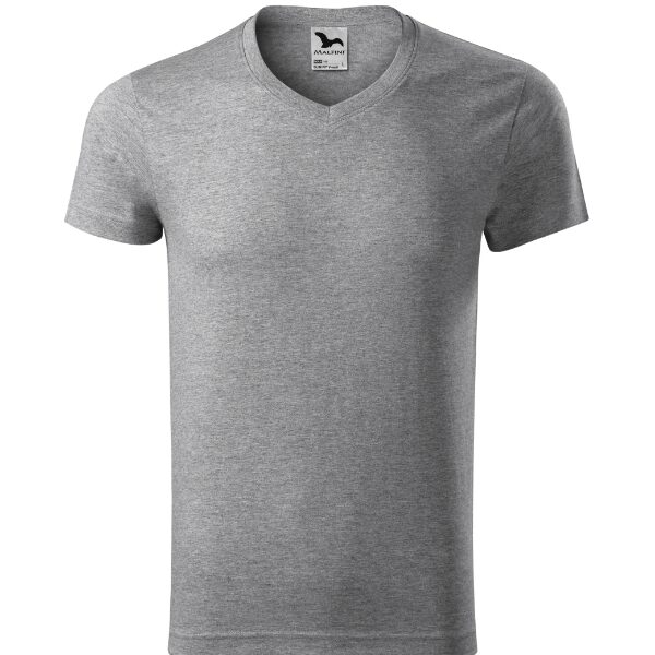 Tricou pentru bărbaţi - Slim Fit V-neck 146 - gri închis - MALFINI®