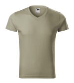 Tricou pentru bărbaţi - Slim Fit V-neck 146 - kaki deschis - MALFINI®
