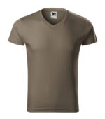 Tricou pentru bărbaţi - Slim Fit V-neck 146 - army - MALFINI®