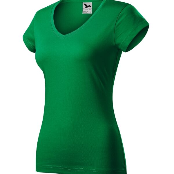 Tricou pentru damă - Fit V-neck 162 - verde mediu - MALFINI®