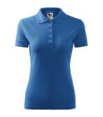 Tricou polo pentru damă - Pique Polo 210 - albastru azuriu - MALFINI®