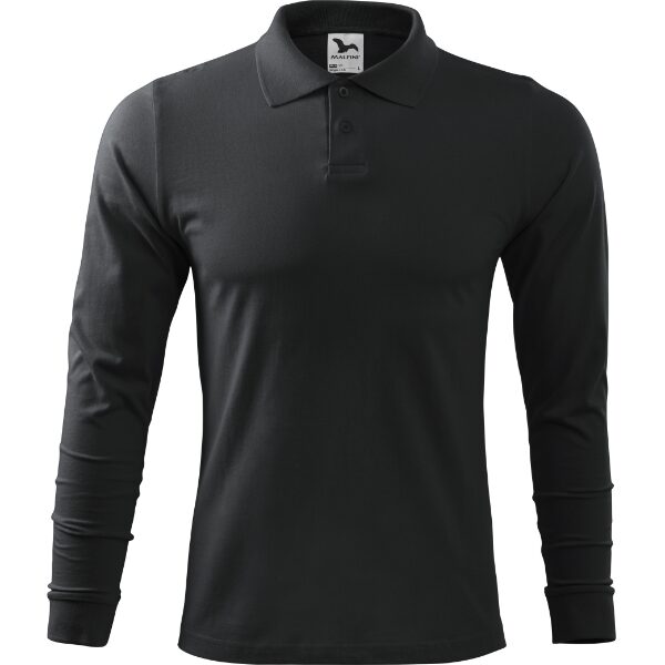 Tricou polo pentru bărbaţi - Single J. LS 211 - ebony gray - MALFINI®