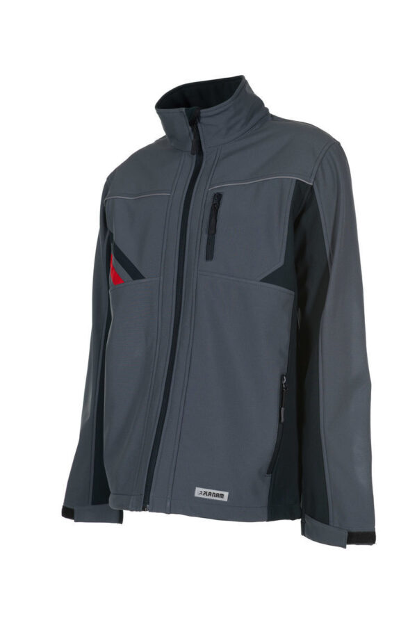 Jachetă Highline softshell, gri închis/negru/roșu - 2382 - imagine 3