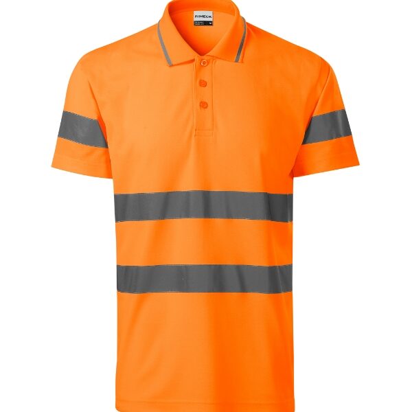 Tricou polo unisex - HV Runway 2V9 - portocaliu reflectorizant - RIMECK®