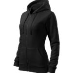 Hanorac pentru damă - Trendy Zipper 411 - negru - MALFINI®