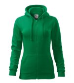 Hanorac pentru damă - Trendy Zipper 411 - verde mediu - MALFINI®