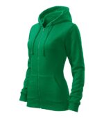 Hanorac pentru damă - Trendy Zipper 411 - verde mediu - MALFINI®