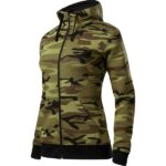 Hanorac pentru damă - Camo Zipper C20 - camuflaj verde - MALFINI®