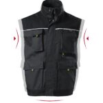 Vestă de lucru pentru bărbaţi - Ranger W54 - ebony gray - RIMECK®